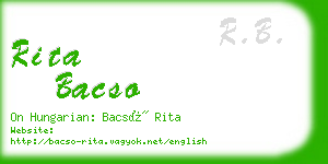 rita bacso business card